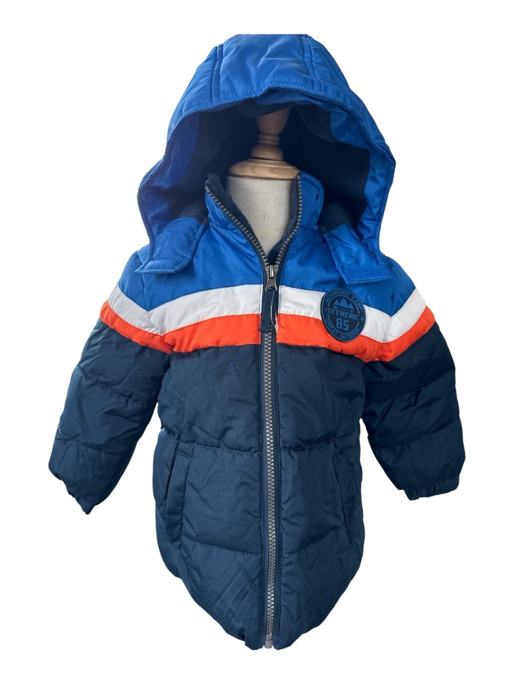 iXtreme 2T Ski Snow Hooded Fleece Lined Coat Nwot Boy’s Navy Wht Orange